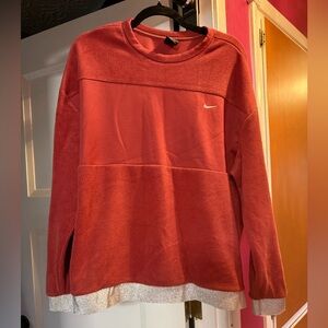 Nike Women's Red Sweatshirt with Silver Glitter Hem